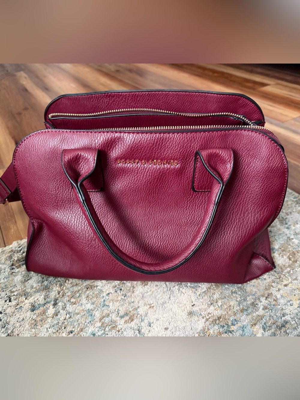 Poppy & Peonies mini uptown tote- Berry